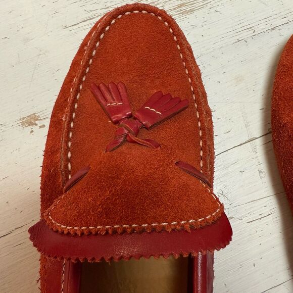 Tod’s Gommino Red Suede Driving Loafer Moccasins Tasseled Kilted EUR 37.5 US 7.5 - Picture 7 of 12